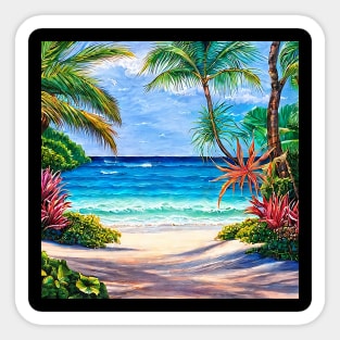 Summer Tropical Ocean Landscape Sticker